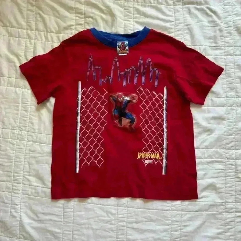 Kids spider man t shirt 2008 the amazing Spider-Man graphic tee boys 8‎ cotton